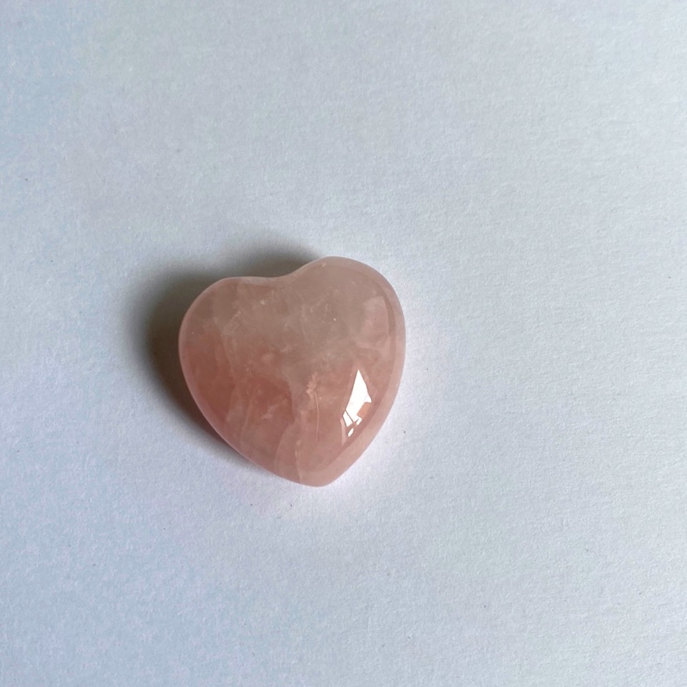 Crystal pink heart shaped stone